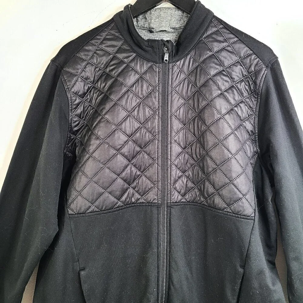 Adidas Climaheat Prime Quilted Black Full-Zip Sweater Jacket